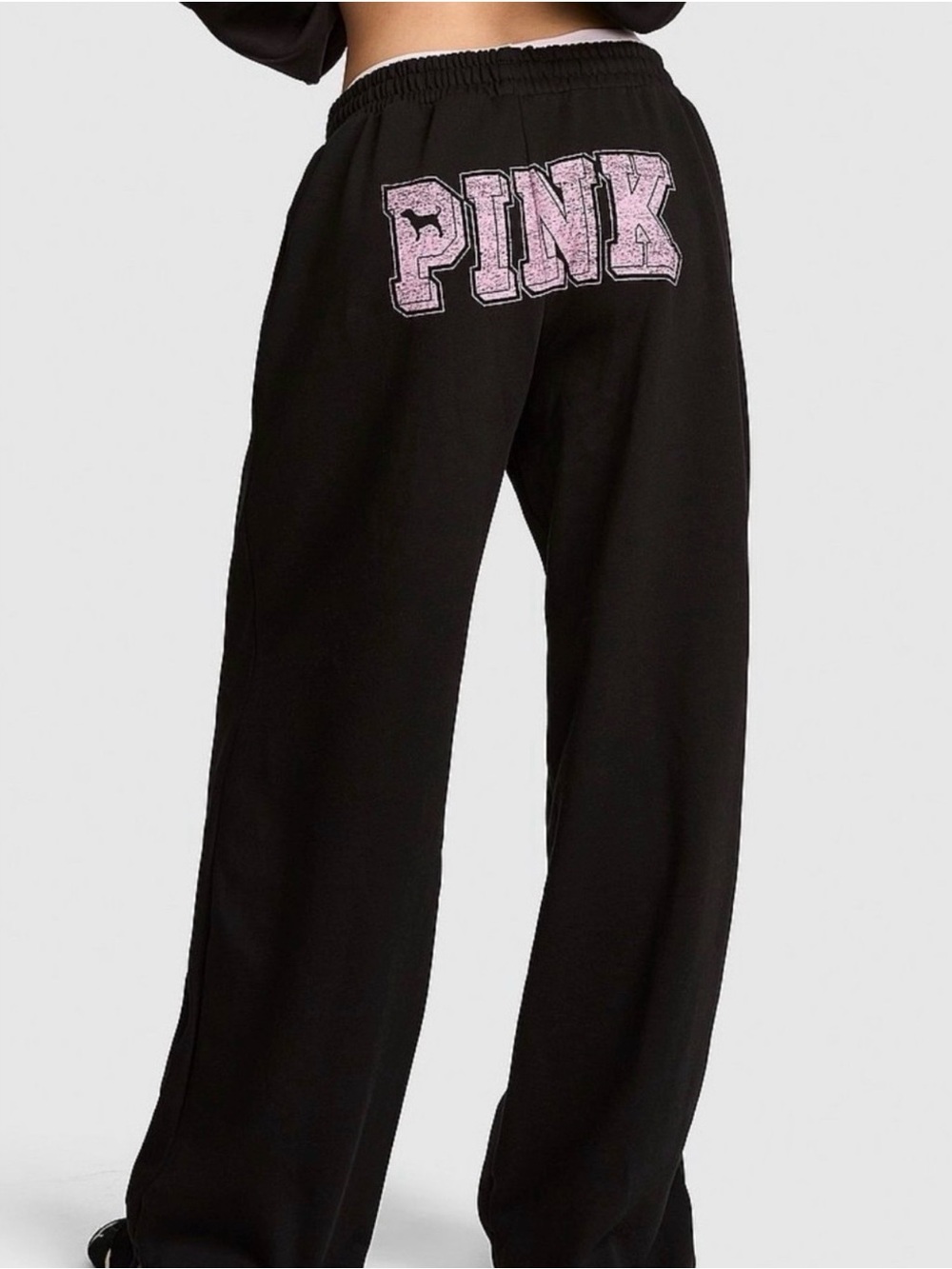 VS PINK Campus Fleece Wide- Leg Split hem sweatpants